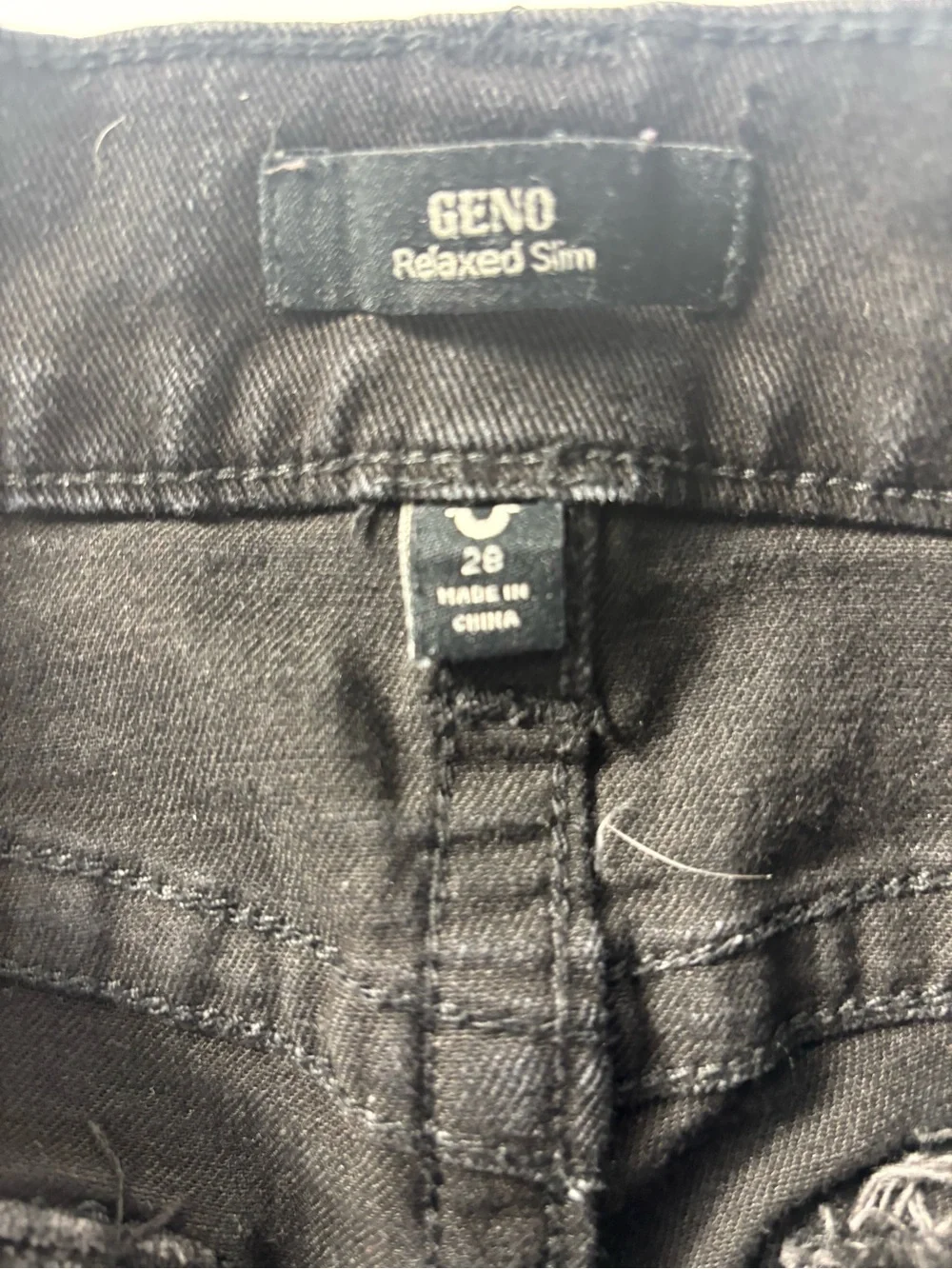 True Religion Geno No Flap Black Slim Jeans 28
